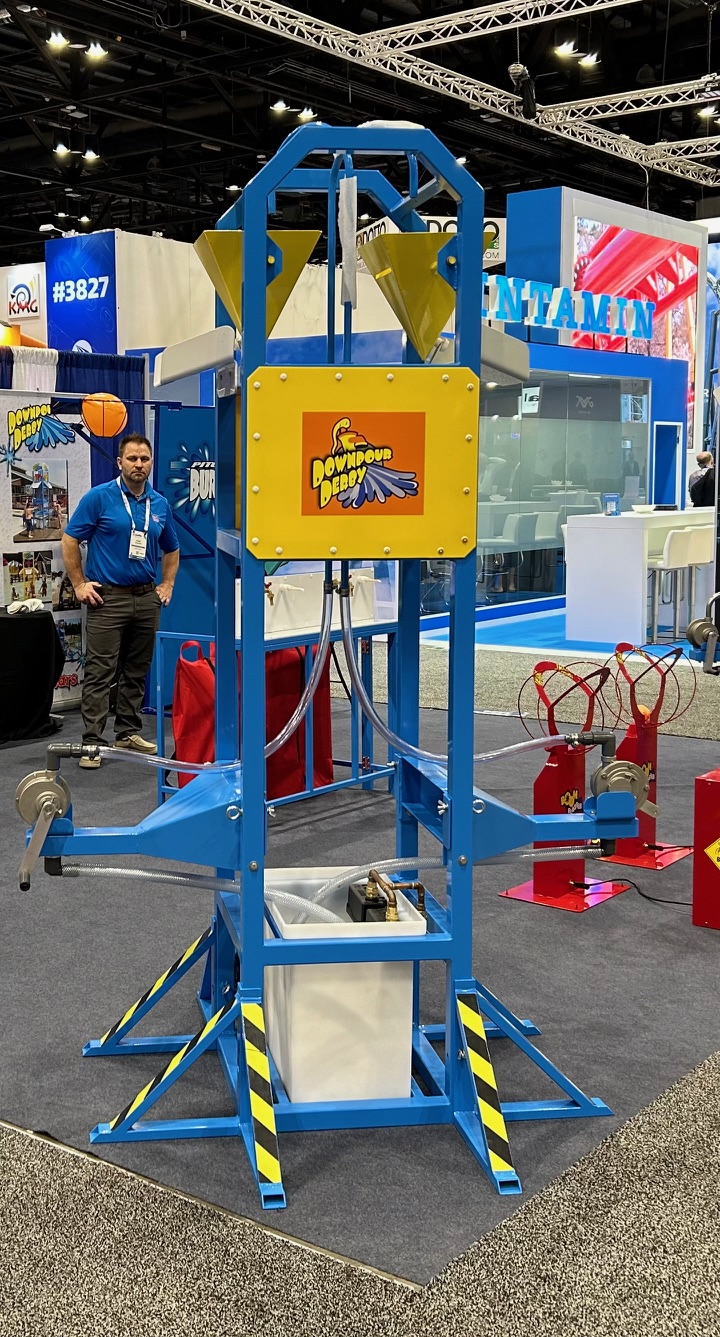 PortDPD Kids playing Water Wars family fun balloon launching game with Depth Charge system